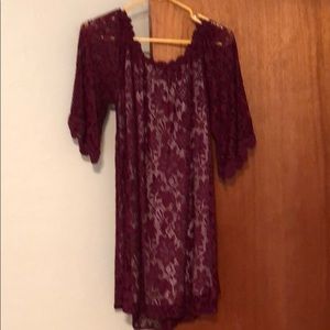 Over the shoulder lace dress